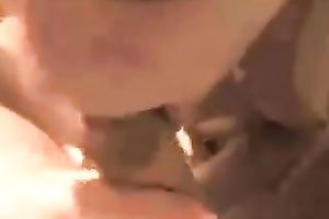 Adorable golden-haired gal engulfing large 10-Pounder deepthroat in POV