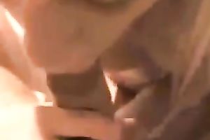 Adorable golden-haired gal engulfing large 10-Pounder deepthroat in POV