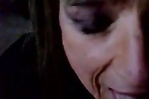 Seductive woman engulfing large meat pole deepthroat