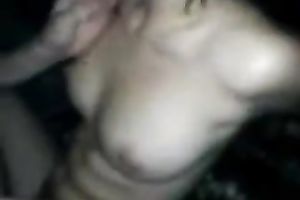 My boyfriend was spooning my large mounds and licking my moist cum-hole