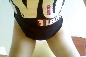 Tempting legal age teenager GF fingering and rubbing her muff in solo episode