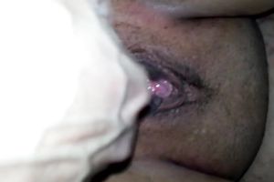 My ally got absorbed with eating out his wifey's shaved wet muff