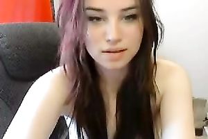 Awesome green eyed dyed haired playgirl played wicked on web camera for me