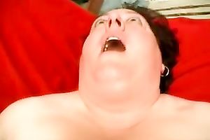 Nasty short-haired floozy receives happy by slim lad