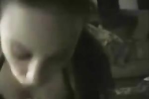 My cute brunette GF manages to milk my weenie dry in her mouth