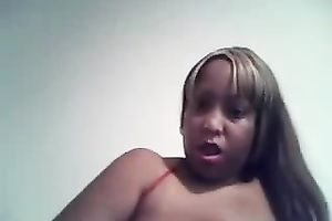 Awesome cam chat with non-professional bosomy dark black cock slut