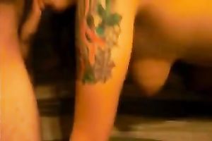 Tattooed brunette hair ex GF enjoys engulfing my shaft in homemade episode