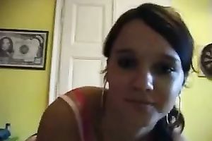 Brunette cute gal with marvelous face was jerking off my beefy large jock