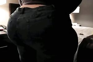 My barefaced black cock sluts is proud of her enormously huge butt