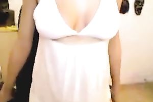 She is sex-hungry and prefers to play with her boobs