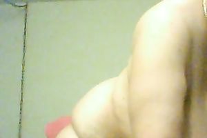 Greasy blond granny masturbating with large sex toy