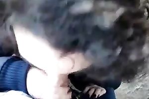 Curly-haired girlfriend sucks my rigid ramrod like a seasoned pro