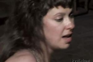 Brown-haired milf receives bound up and tortured in a basement