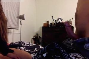 Adorable legal age teenager engulfing large knob balls unfathomable in amateur clip