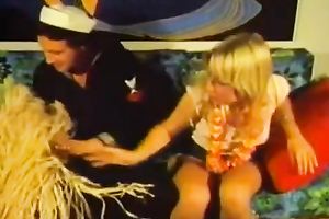 Sexy honey in a student uniform got her slit team-fucked by her ally