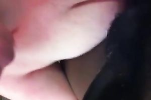 Chubby kinky disgusting white slut works on my dark buddy's penis