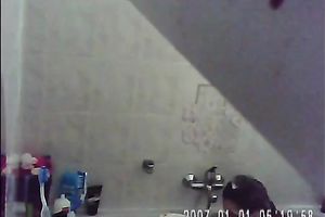 Installed in bathroom hidden web camera caught my ex-wife taking a shower