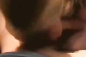 Petite golden-haired GF got a mouthful of cum after fine oral-job