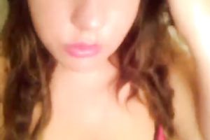 big beautiful woman white young cheating wife with gorgeous face on web camera in the shower