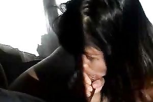 Awesome blowjob from juvenile and exotic brunette hair babe