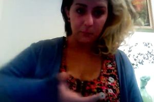 Blonde non-professional average golden-haired chick masturbates on web camera