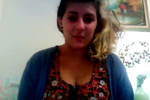 Blonde non-professional average golden-haired chick masturbates on web camera