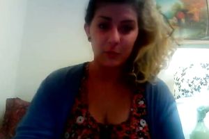 Blonde non-professional average golden-haired chick masturbates on web camera