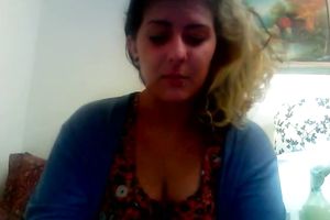 Blonde non-professional average golden-haired chick masturbates on web camera