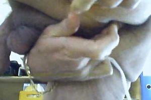 Huge yellow sex-toy completely disappears in my old hirsute butthole