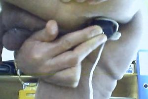 Huge yellow sex-toy completely disappears in my old hirsute butthole