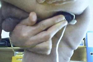 Huge yellow sex-toy completely disappears in my old hirsute butthole