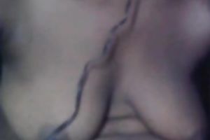 Amateur whorable horny white wife plays with her saggy giant boobies