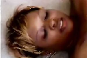 Large shlong permeating her taut and juicy twat in her hotel room