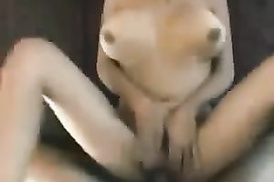 Hot white girlfriend with natural gorgeous large marangos rides me