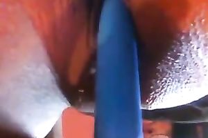 The slit of my girlfriend shiny and hairless like a pie