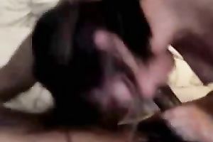 Dark haired wild and bootyful tattooed GF of my buddy works on his BBC