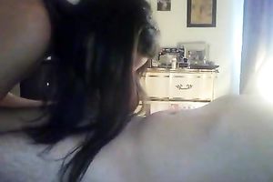 I lick my cutie's juicy hirsute snatch after she sucks my huge dong