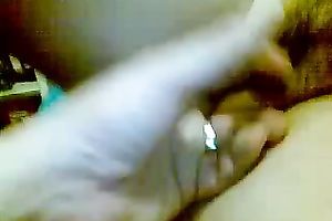 Playing with the unshaved vagina of my chunky girlfriend on livecam