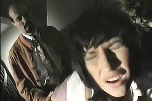 Sensational brunette hair chick with glamorous face hole to put weenie