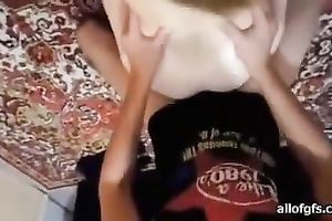 Dumpy brunette hair lassie receives drilled by 2 freaky hungry dawgs