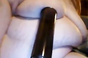 Old and lustful big beautiful woman slutwife playing with a 10-Pounder pump and sextoy