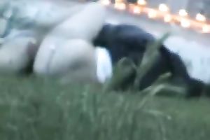 Spying on my ally outdoors having sex with his girlfriend