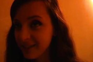 Lewd Russian legal age teenager Nastya brags off her hawt legs in mini petticoat
