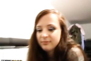 Lewd Russian legal age teenager Nastya brags off her hawt legs in mini petticoat