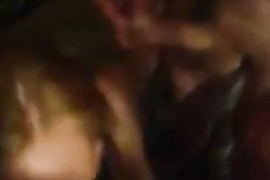 That golden-haired doxy gives me and my friend fine irrumation