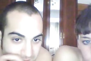 Sweet milk skinned teeny GF rides my pantyhose on livecam