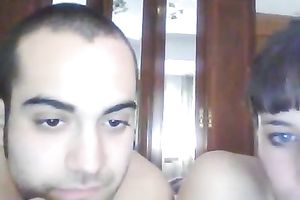 Sweet milk skinned teeny GF rides my pantyhose on livecam