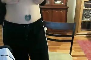 This amateur golden-haired slutwife on webcam has smth to impress me