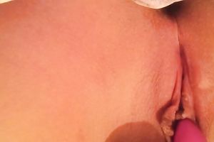 Using pink sex toy cute chick of mine was teasing her hairless vagina