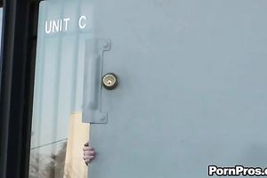 Stunning brunette sweetie spied with camera on the street